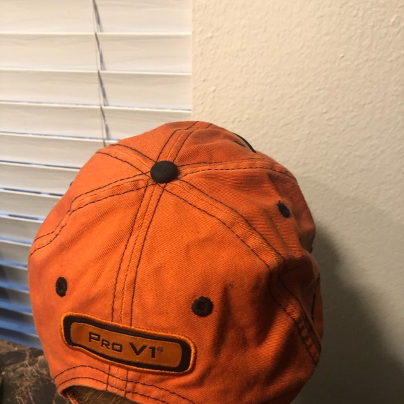 Titleist Pro V1 Men’s Orange Weather Strapback Golf Cap Adult OSFA - Picture 6 of 16